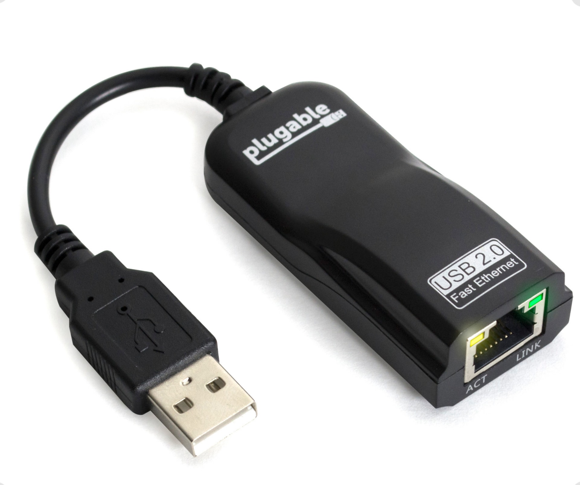 Plugable USB 2.0 to Ethernet Fast 10/100 LAN Wired Network Adapter Compatible w/ Chromebook,Windows,Linux,Driverless