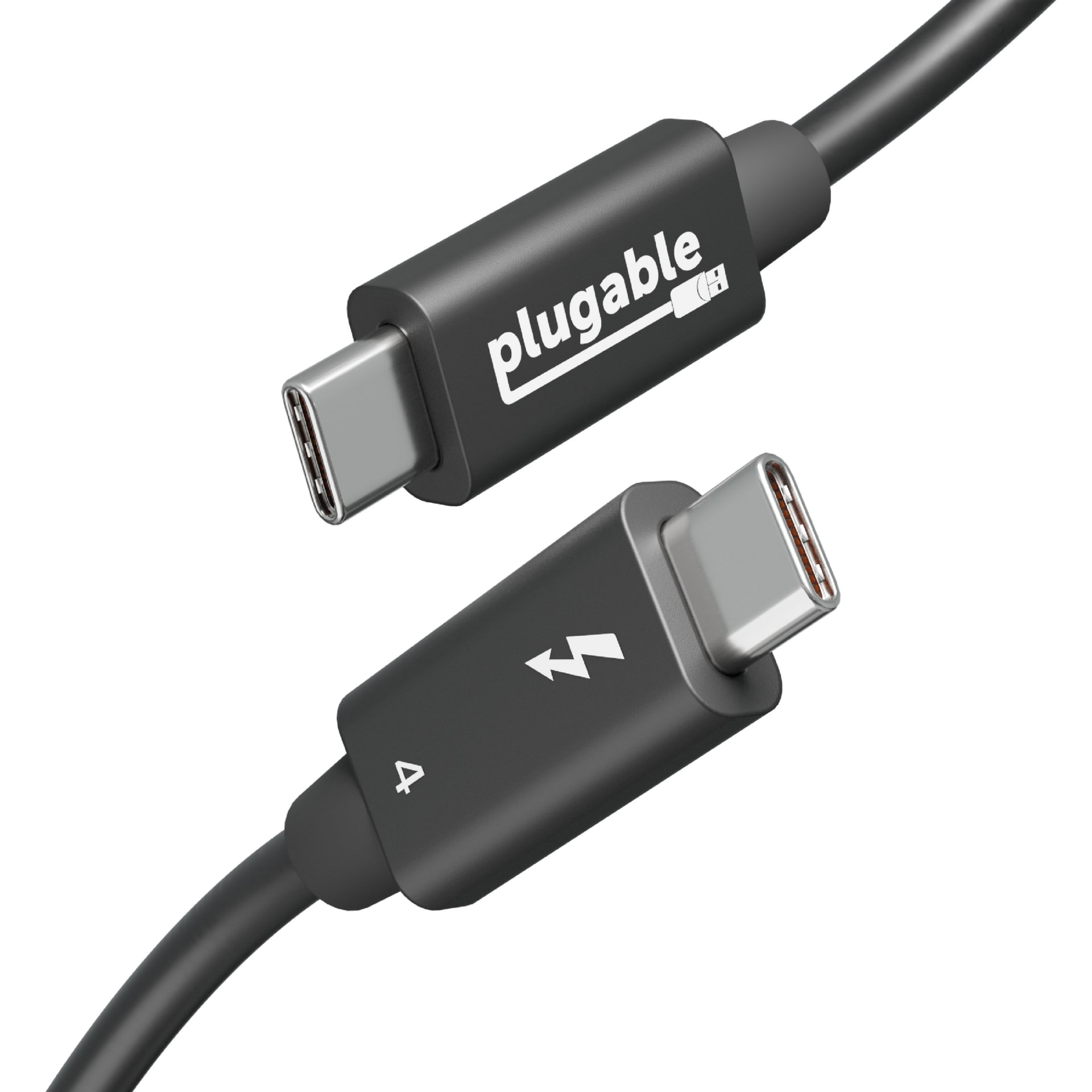Plugable Thunderbolt 4 Cable w/ 240W Charging,3.3 Feet (1M),1x 8K Display,40 Gbps,USB4,Thunderbolt 3,USB–C,Driverless