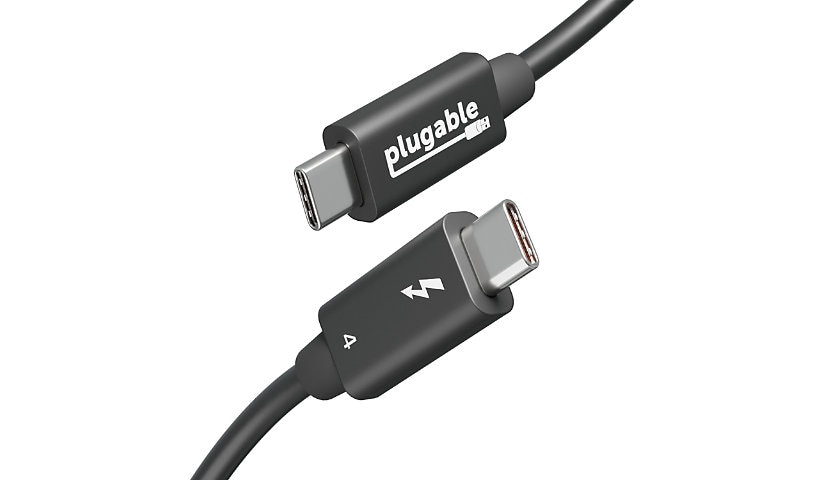 Plugable Thunderbolt 4 Cable w/ 240W Charging,3.3 Feet (1M),1x 8K Display,40 Gbps,USB4,Thunderbolt 3,USB–C,Driverless