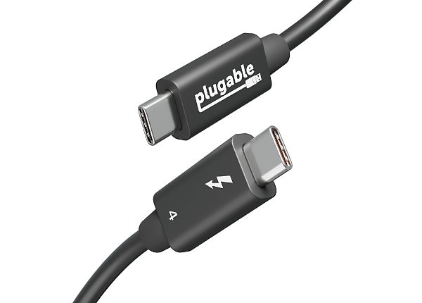 Plugable Thunderbolt 4 Cable w/ 240W Charging,3.3 Feet (1M),1x 8K  Display,40 Gbps,USB4,Thunderbolt 3,USB–C,Driverless