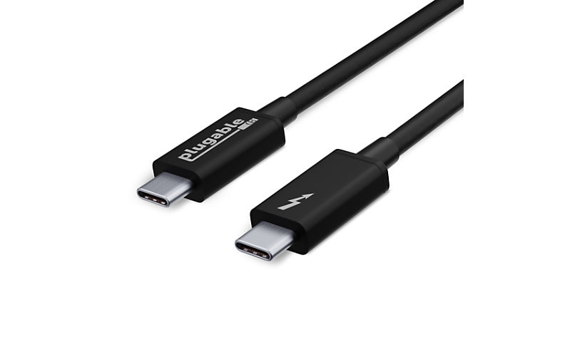 Plugable Thunderbolt 3 Cable 20Gbps Supports 100W (20V,5A) Charging,6.6ft/2m,USB C Compatible,Driverless
