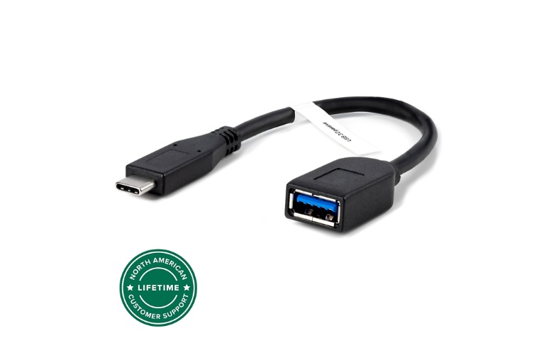 USB-C 3.1 Male To USB-A 3.0 Female OTG Adapter Cable - 0.5ft Braided Nylon