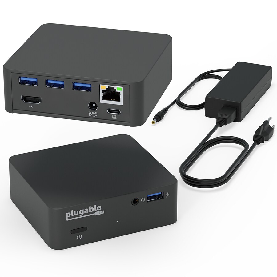 Plugable USB C Docking Station VESA Mount Compact with 85W Charging Thunder