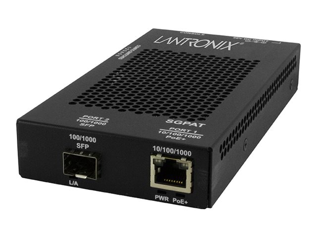 Lantronix SGPAT Series - fiber media converter - 10Mb LAN, 100Mb LAN, 1GbE - TAA Compliant