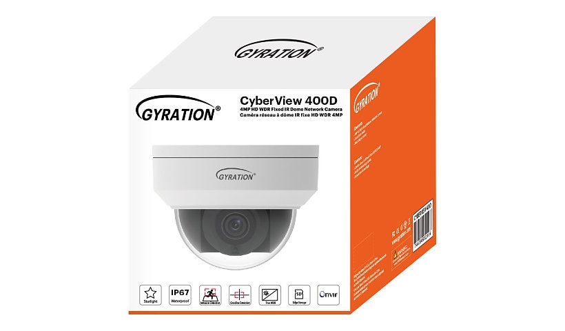 Gyration CYBERVIEW 400D 4 Megapixel Indoor/Outdoor HD Network Camera - Color - Dome