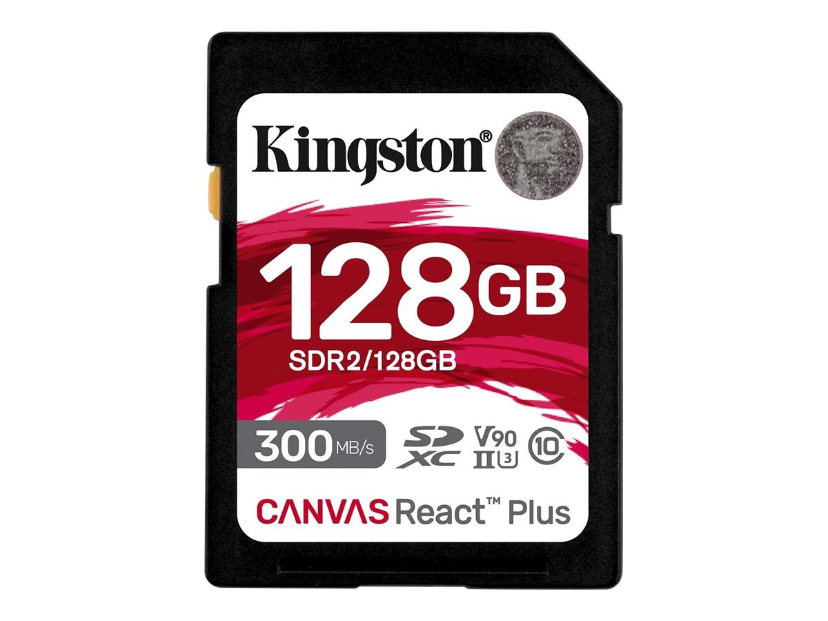 Kingston Canvas React Plus - flash memory card - 128 GB - SDXC UHS