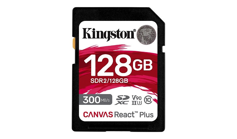 Kingston Canvas React Plus - carte mémoire flash - 128 Go - SDXC UHS-II