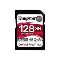 Kingston Canvas React Plus - flash memory card - 128 GB - SDXC UHS-II