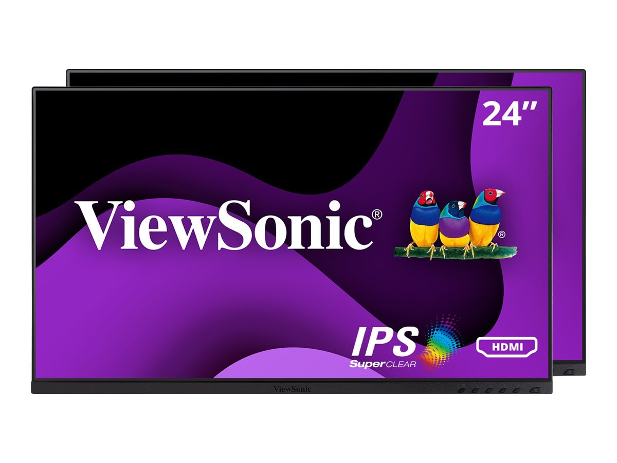 ViewSonic Ergonomic VG2448A-2_H2 - Dual Pack Head-Only 1080p IPS Monitor wi