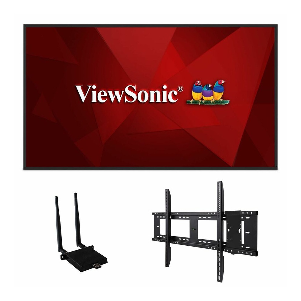 ViewSonic Commercial Display CDE7530-E1 - 4K, Integrated Software, WiFi Adapter and Fixed Wall Mount - 450 cd/m2 - 75"