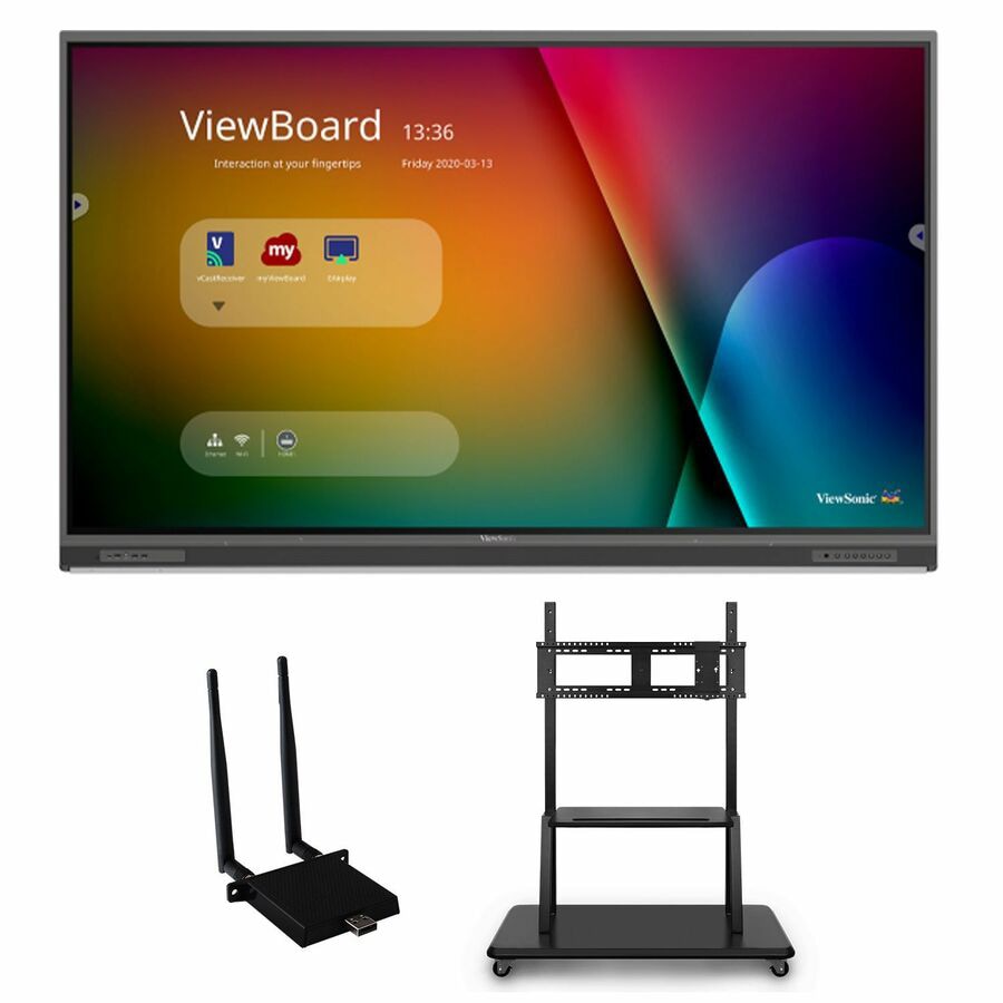 Thumbnail 2 of 2 for ViewSonic ViewBoard IFP8652-1C-E2 - 4K Interactive Display with WiFi Adapter, Mobile Trolley Cart - 400 cd/m2 - 86"