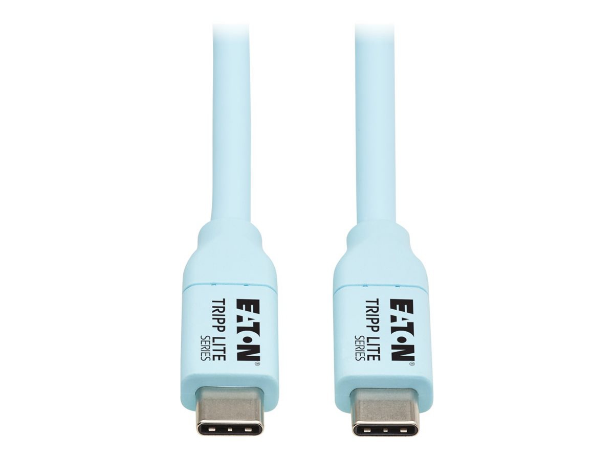 Eaton Tripp Lite Series USB-C Cable (M/M), Antibacterial, Ultra Flexible, 240W PD Charging, Light Blue, 6 ft. (1.8 m) -