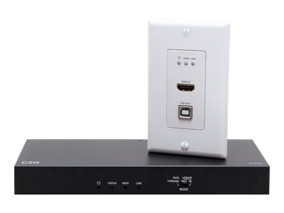 C2G HDBaseT HDMI Single Gang Wall Plate Transmitter to Receiver Box - 4K