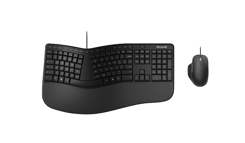 Microsoft Ergonomic Desktop for Business - keyboard and mouse set - AZERTY - French - black Input Device