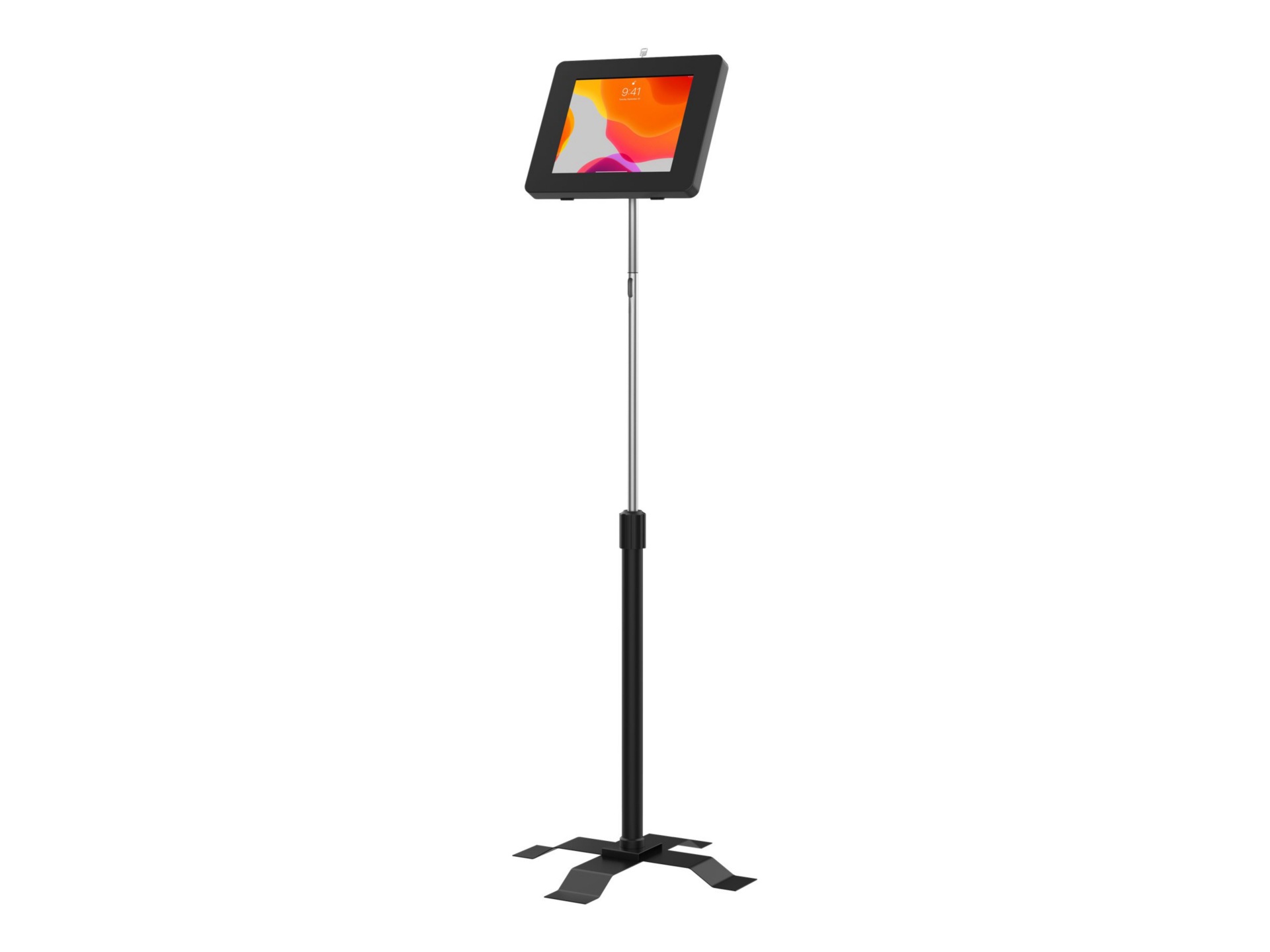 CTA Compact Floor Stand with Universal Security Enclosure - mounting kit - heavy-duty - for tablet - black