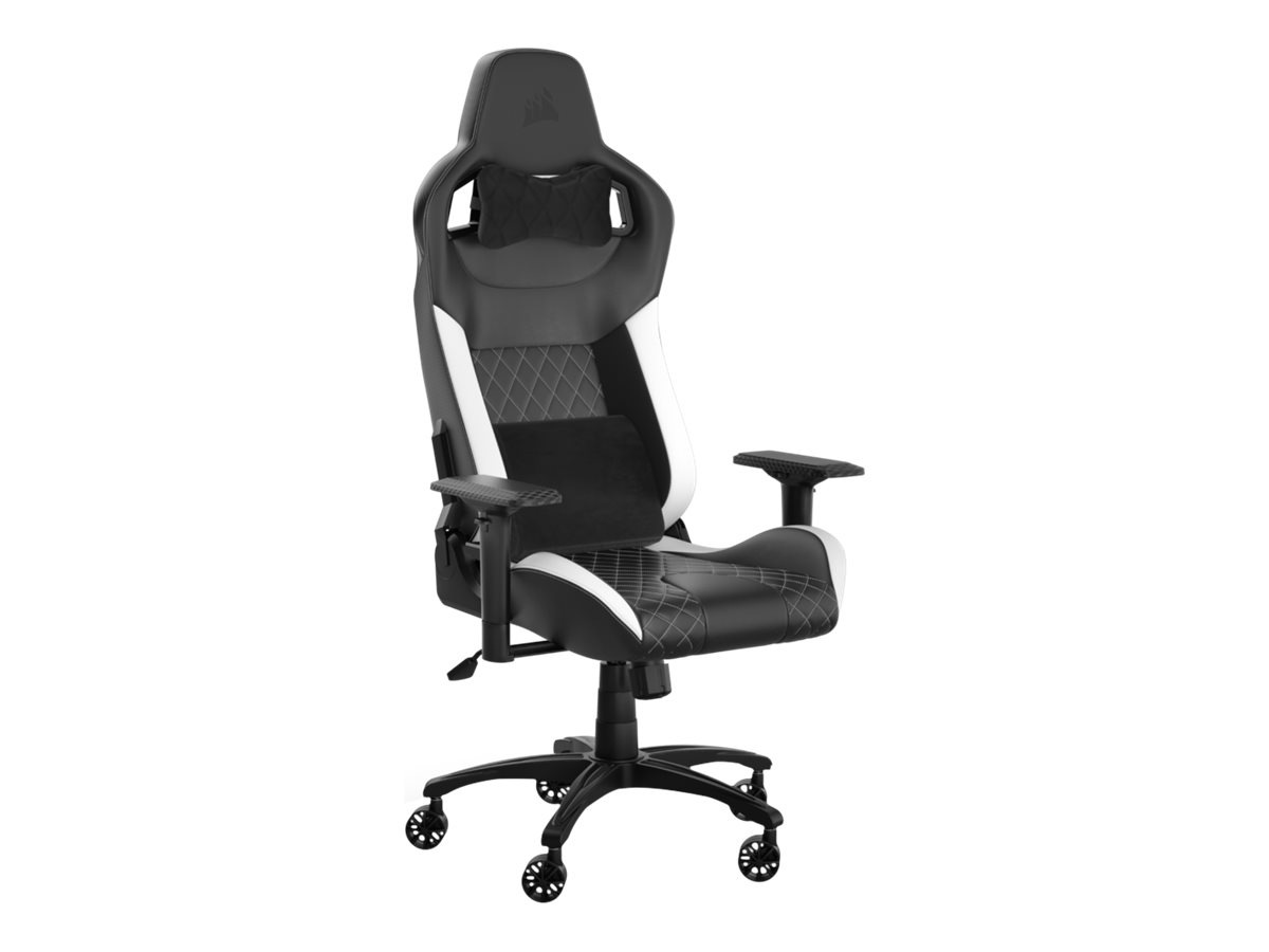 CORSAIR T1 RACE - gaming chair - nylon, leatherette, steel frame - black/white