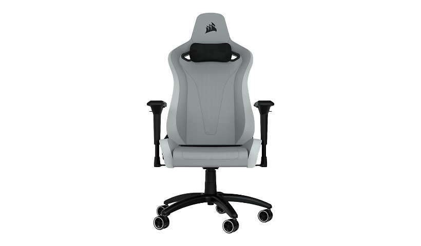CORSAIR TC200 - gaming chair - forged steel, steel frame, plush leatherette - white, light gray