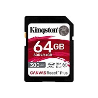 Kingston Canvas React Plus - carte mémoire flash - 64 Go - SDXC UHS-II