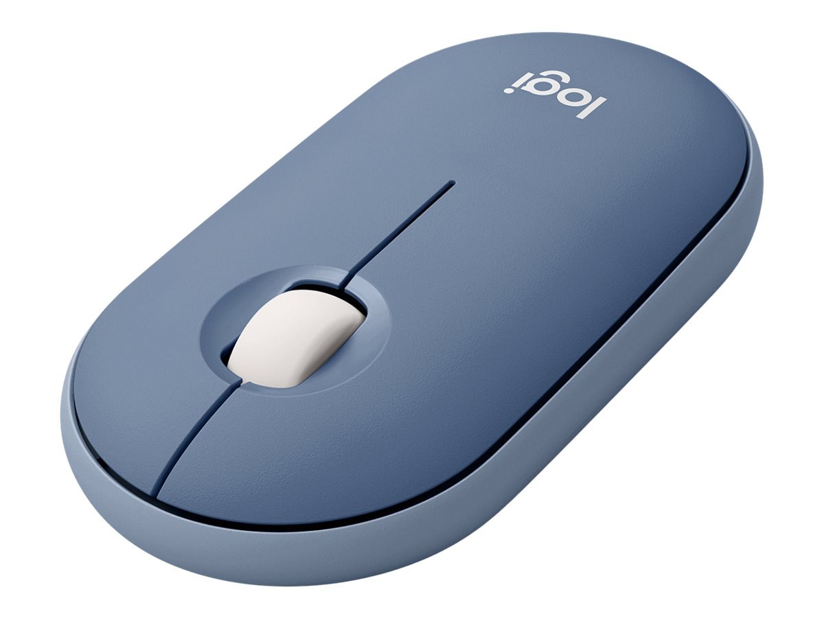 Logitech Pebble Wireless Mouse with Bluetooth or 2.4 GHz Receiver - Blueberry - mouse - Bluetooth - blueberry