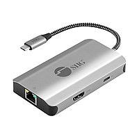 SIIG USB-C to HDMI with LAN Hub & PD Charging Adapter, HDMI 4K@30Hz, 2x USB-A 5Gbps,GbE - docking station - USB-C /