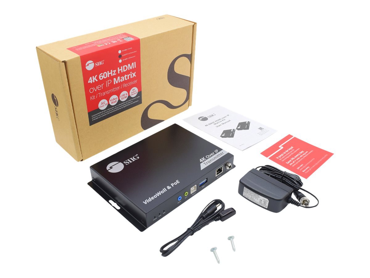 Thumbnail 3 of 5 for SIIG 4K 60Hz HDMI over IP Matrix Transmitter - video/audio/infrared/serial extender - RS-232, HDMI, infrared - TAA