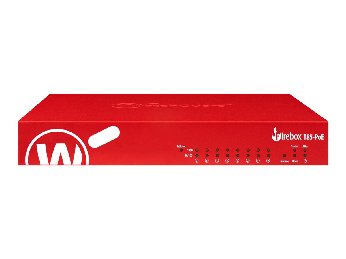 WatchGuard Firebox T85-PoE - security appliance - WatchGuard Trade-Up Program - with 3 years Basic Security Suite