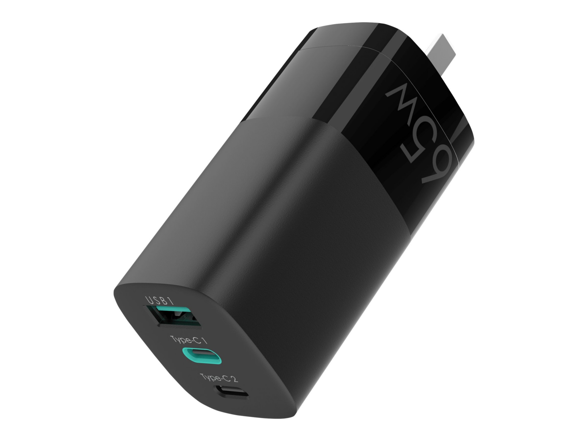 4XEM power adapter - GaN - 2 x USB-C, USB - 65 Watt
