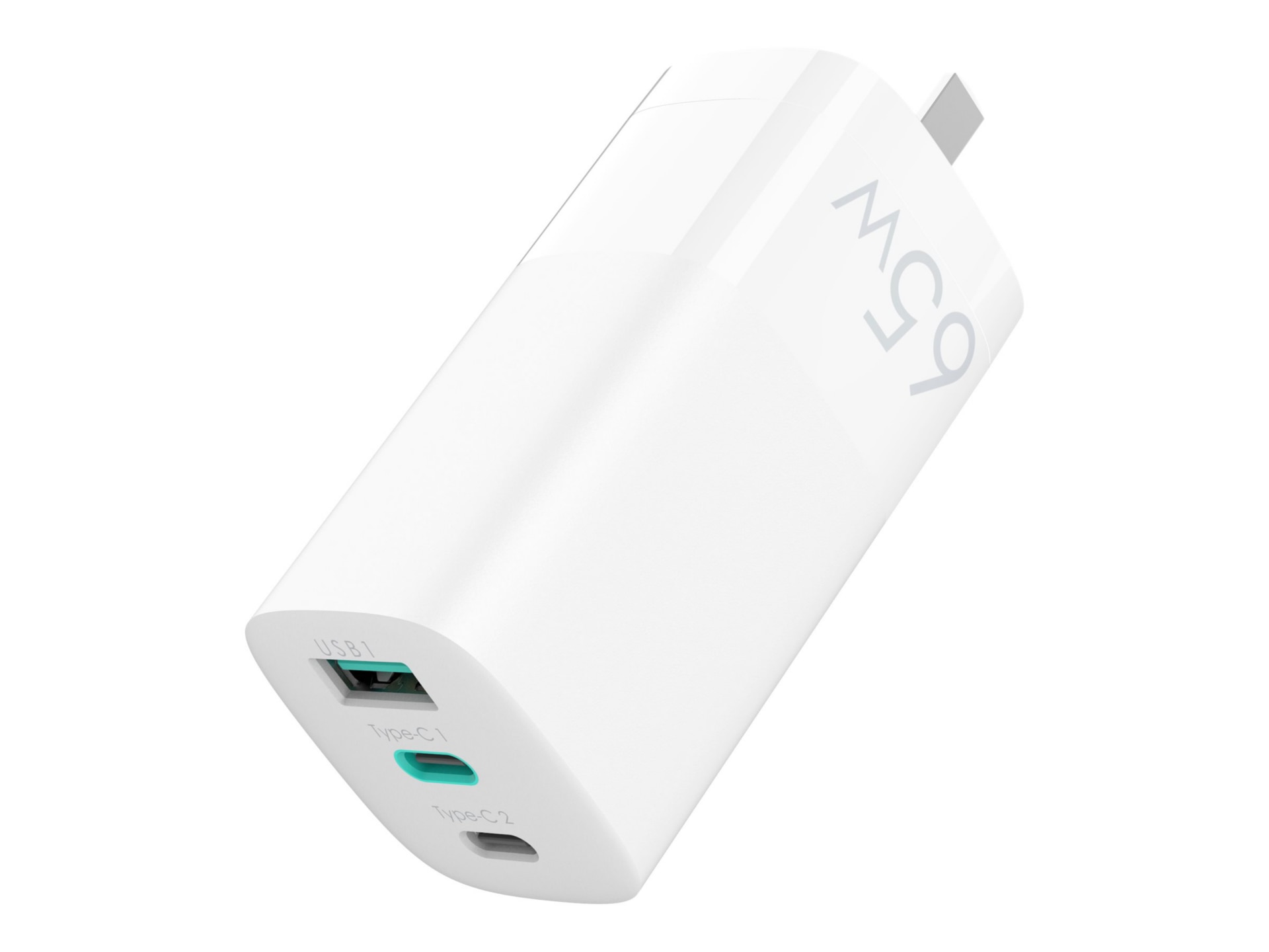 4XEM power adapter - GaN - 2 x USB-C, USB - 65 Watt