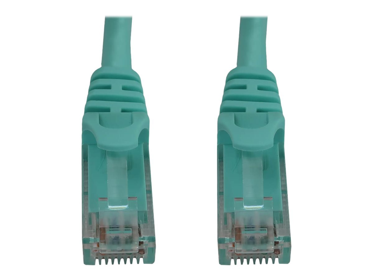 Eaton Tripp Lite Series Cat6a 10G Snagless Molded UTP Ethernet Cable (RJ45 M/M), PoE, Aqua, 50 ft. (15.2 m) - network
