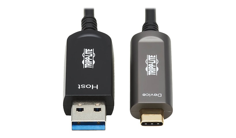 Tripp Lite USB-A to USB C Fiber Active Optical Cable USB 3.2 Gen 2 M/M 20M - USB-C cable - USB to 24 pin USB-C - 20 m