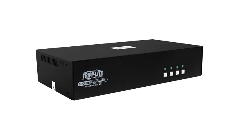 Tripp Lite Secure KVM Switch, 4-Port, Dual Head, HDMI to HDMI, 4K, NIAP PP4.0, Audio, CAC, TAA - KVM / audio / USB