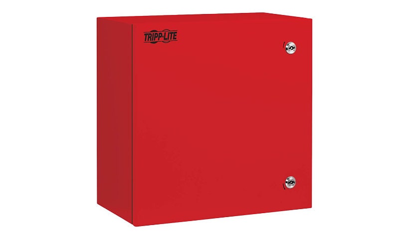 Tripp Lite Outdoor Industrial Enclosure with Lock - NEMA 4, Surface Mount, Metal Construction, 18 x 18 x 10 in., Red -