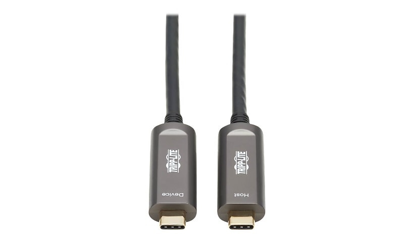 Tripp Lite USB-C AOC Cable (M/M) - USB 3.2 Gen 2 (10 Gbps) Plenum-Rated Fiber Active Optical Cable - Data Only, Backward