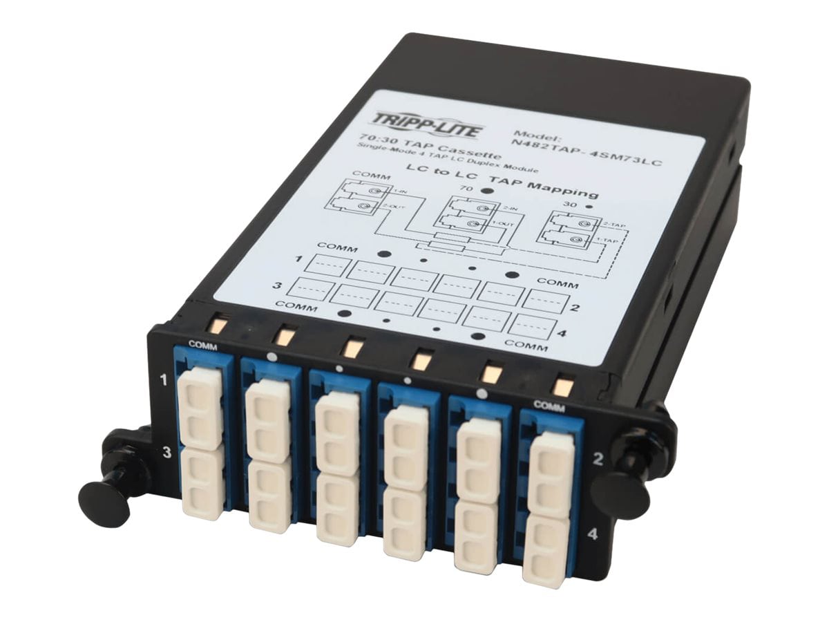 Tripp Lite Fiber TAP Cassette - Singlemode, 4x Duplex LC, 70/30 Split - tap splitter - 40GbE, 100GbE