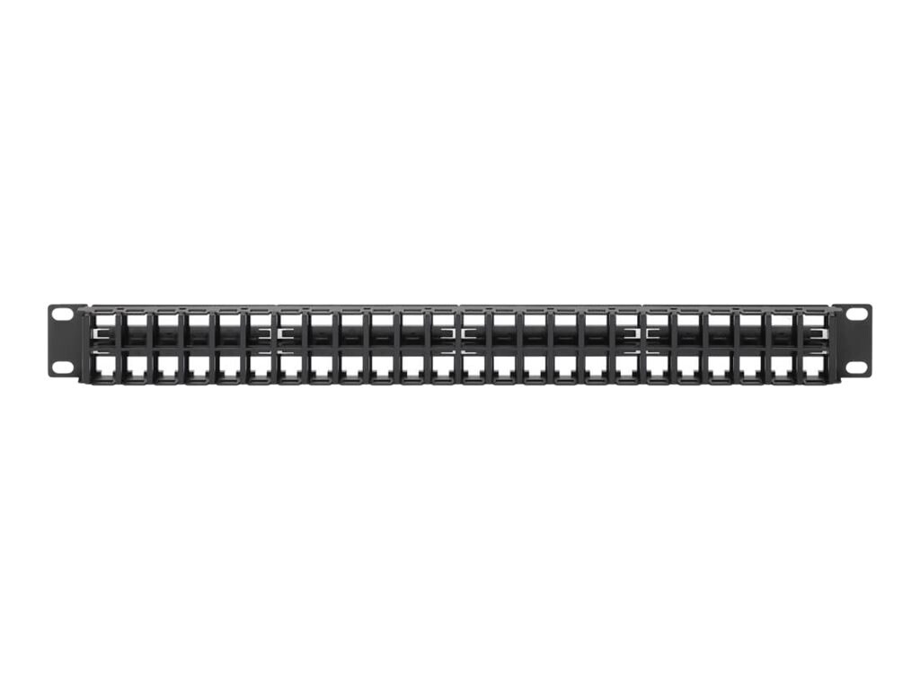 Tripp Lite 48-Port 1U Rack-Mount Unshielded Blank Keystone/Multimedia Patch Panel, RJ45 Ethernet, USB, HDMI, Cat5e/6 -