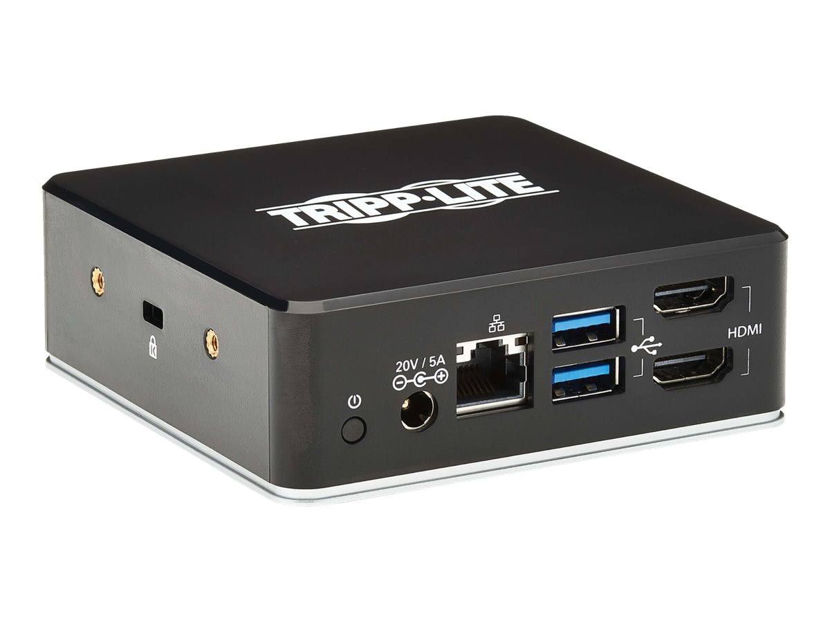 Tripp Lite USB-C Dock, Dual Display - Dual HDMI, USB 3.2 Gen 1, USB-A Hub, GbE, 3.5 mm, 85W PD Charging, EU/UK Power