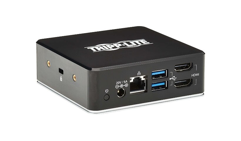 Tripp Lite USB-C Dock, Dual Display - Dual HDMI, USB 3,2 Gen 1, USB-A Hub, GbE, 3,5 mm, 85W PD Charging, EU/UK Power