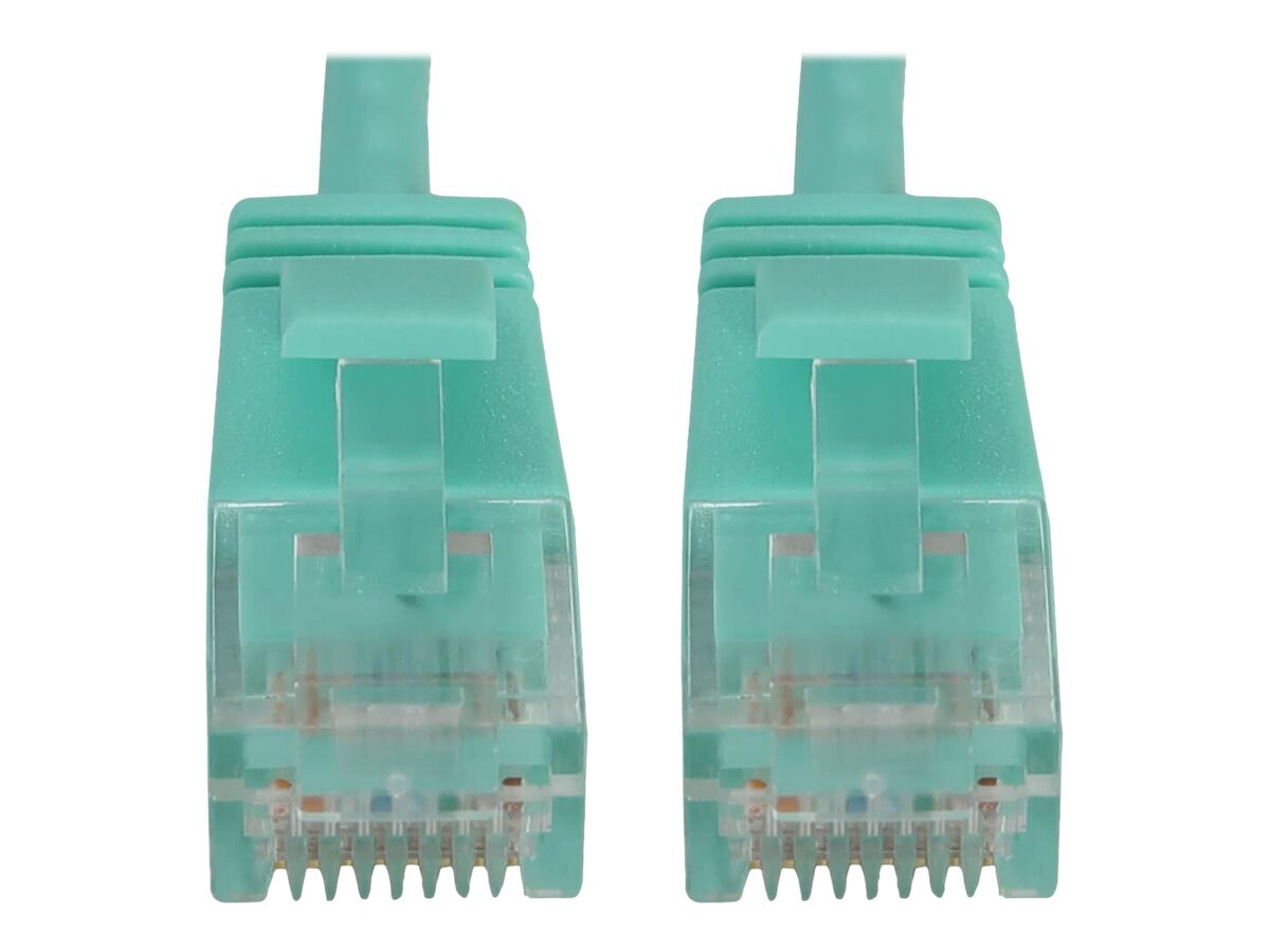 Eaton Tripp Lite Series Cat6a 10G Snagless Molded Slim UTP Ethernet Cable (RJ45 M/M), PoE, Aqua, 3 ft. (0.9 m) - network