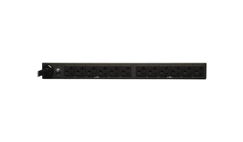 Tripp Lite 2.9kW Single-Phase Basic PDU with ISOBAR Surge Protection, 120V, 3840 Joules, 12 NEMA 5-15/20R Outlets,