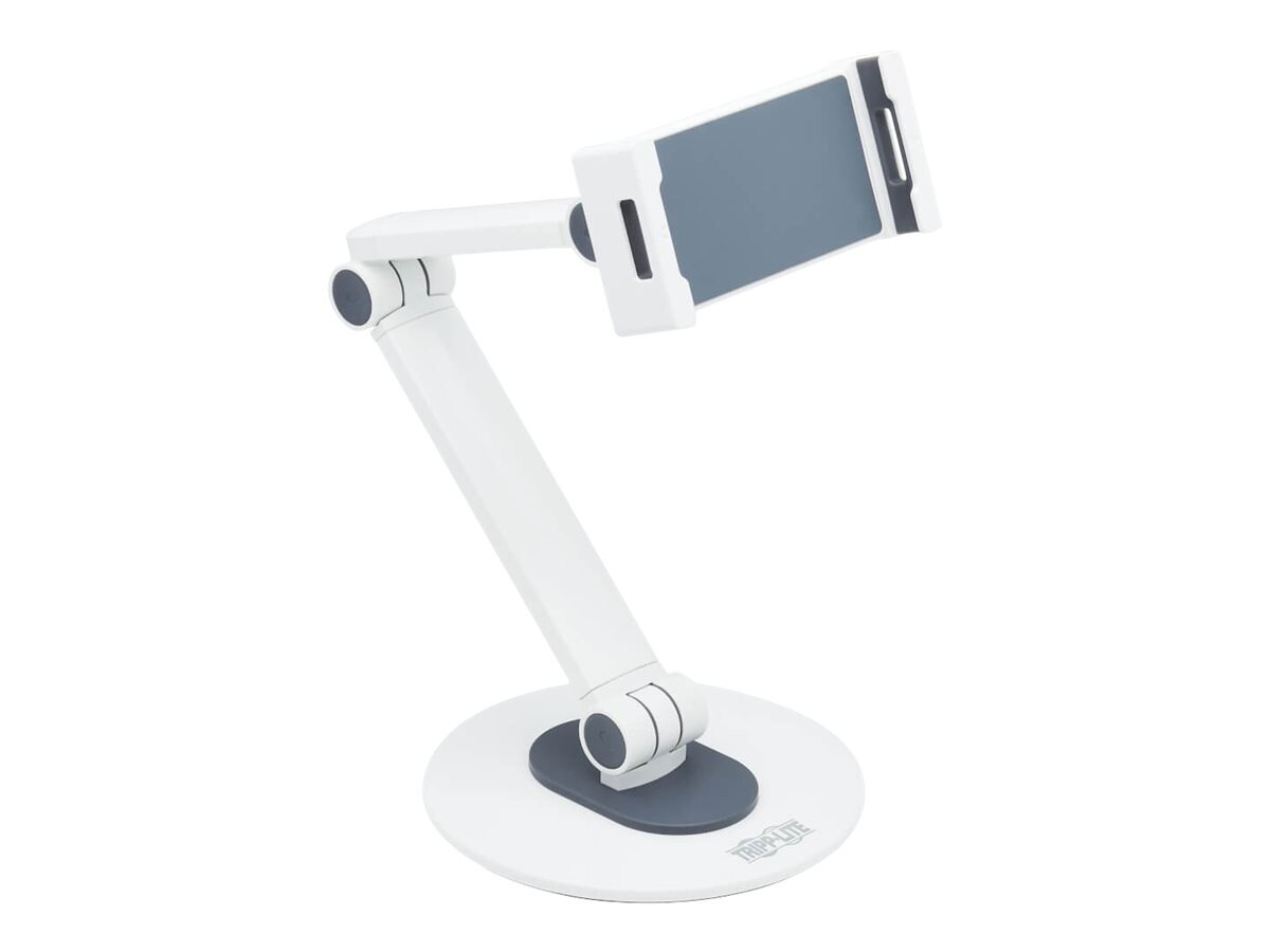 Tripp Lite Full-Motion Flexible Long-Arm Desktop Smartphone and Tablet Mount, White stand - height adjustable - for