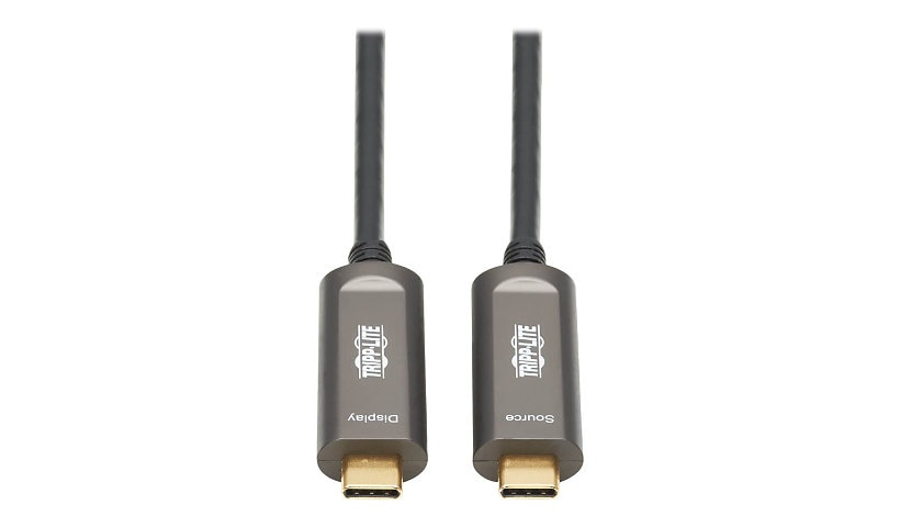 Tripp Lite USB-C to USB-C Plenum-Rated Fiber Active Optical Cable (AOC) - 4K 60 Hz, HDR, 4:4:4, M/M, Black, 30 m - USB-C