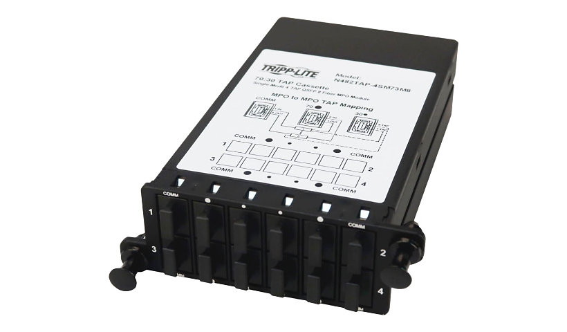 Tripp Lite Fiber TAP Cassette - Singlemode, 8-Fiber MPO to MPO, 4 Monitoring Ports, 70/30 Split - tap splitter - 40