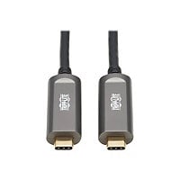 Tripp Lite USB-C AOC Cable (M/M) - USB 3,2 Gen 2 (10 Gbps) Plenum-Rated Fiber Active Optical Cable - Data Only, Black,