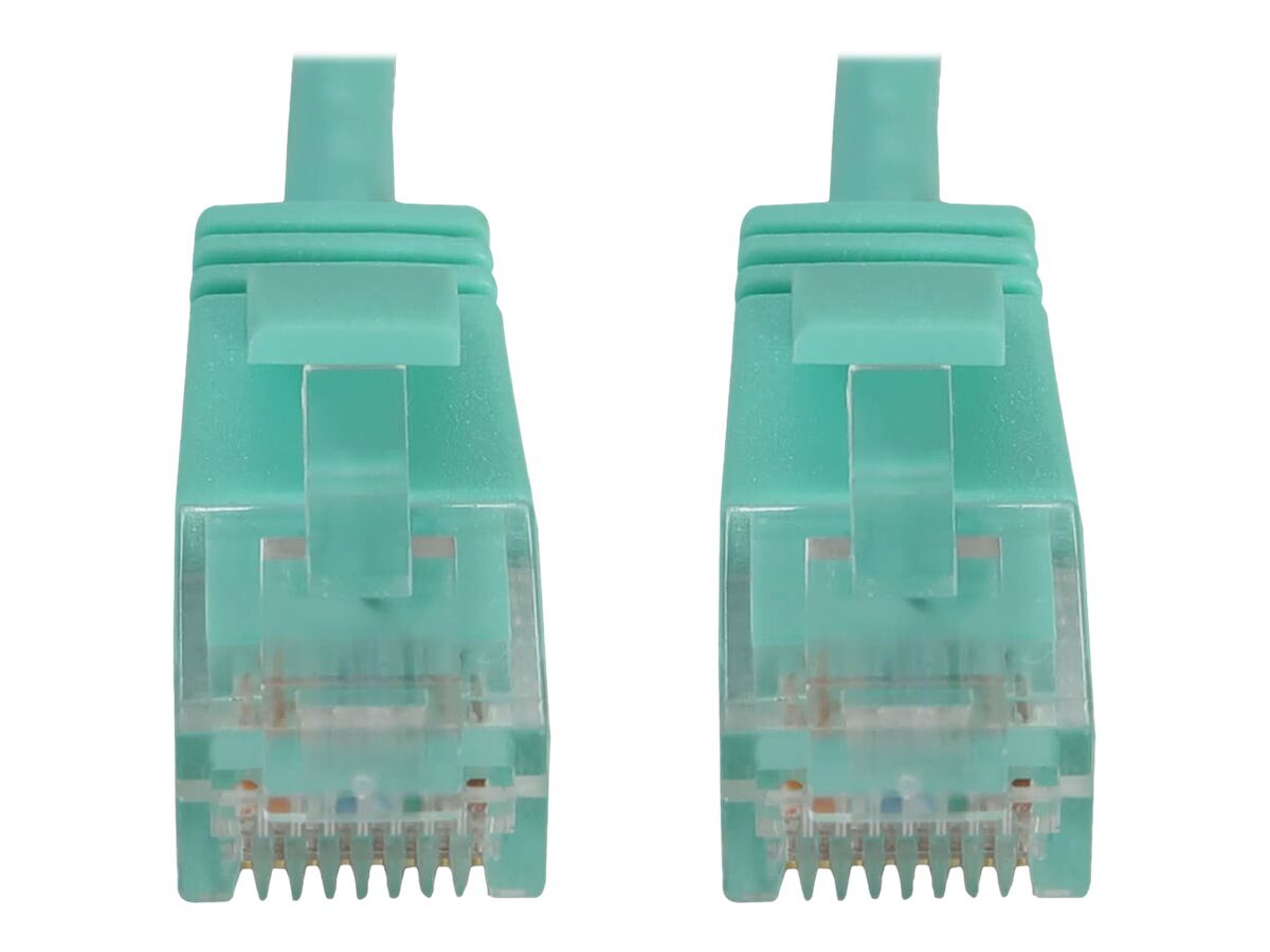 Eaton Tripp Lite Series Cat6a 10G Snagless Molded Slim UTP Ethernet Cable (RJ45 M/M), PoE, Aqua, 20 ft. (6,1 m) -
