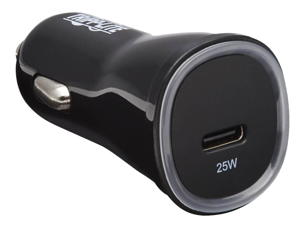 Chargeur pour voiture USB Tripp Lite – recharge par alimentation PD de 25 W, USB-C, adaptateur d’alimentation noir pour voiture