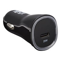 Tripp Lite USB Car Charger - 25W PD Charging, USB-C, Black car power adapter - 24 pin USB-C - 25 Watt
