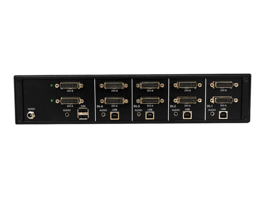 Tripp Lite Secure KVM Switch, 4-Port, Dual Head, DVI to DVI, NIAP PP4.0, Audio, TAA - KVM / audio switch - 4 ports - TAA