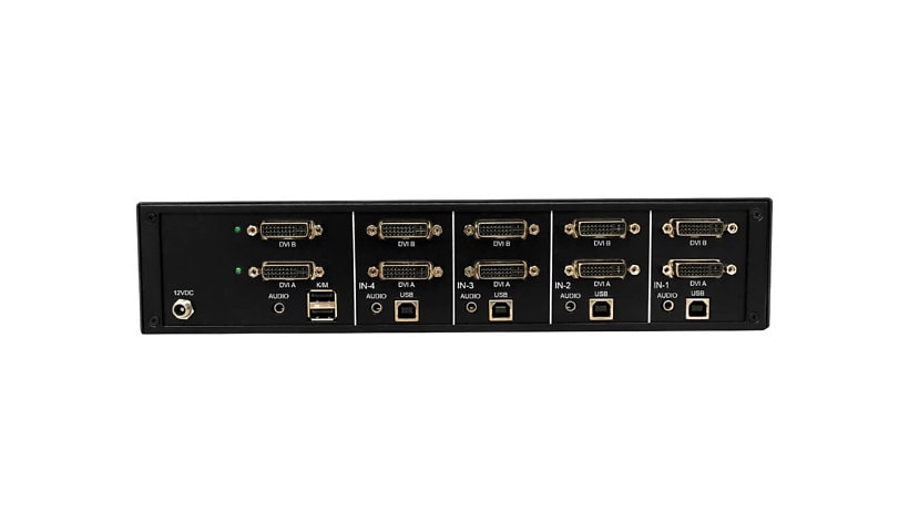 Tripp Lite Secure KVM Switch, 4-Port, Dual Head, DVI to DVI, NIAP PP4.0, Audio, TAA - KVM / audio switch - 4 ports - TAA