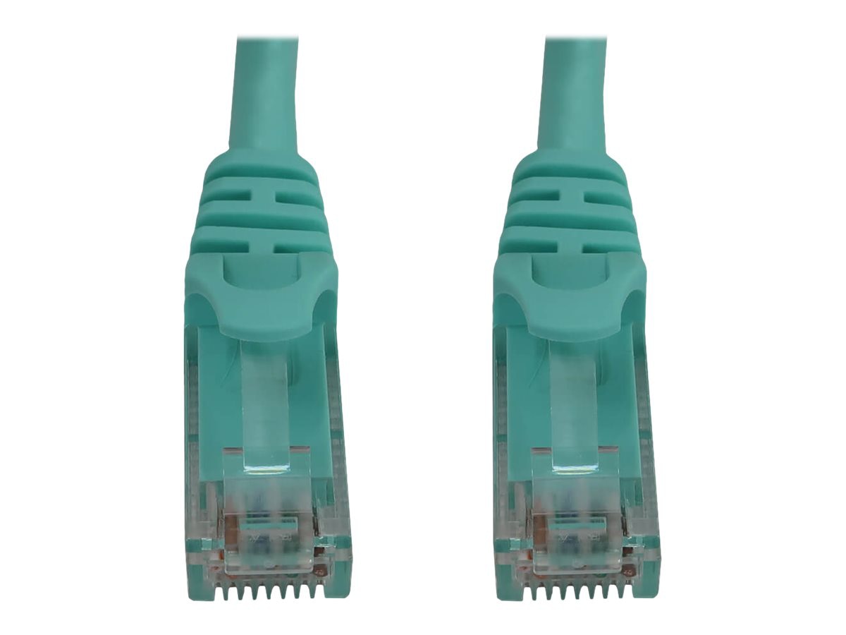 Eaton Tripp Lite Series Cat6a 10G Snagless Molded UTP Ethernet Cable (RJ45 M/M), PoE, Aqua, 100 ft. (30.5 m) - network