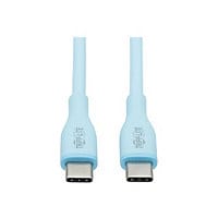 Tripp Lite Safe-IT USB-C Antibacterial Cable, USB 2.0, Ultra Flexible (M/M), Light Blue, 6 ft. (1,83 m) - USB-C cable -